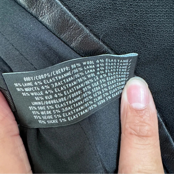 RARE Ralph Lauren Black Label Made in Italy Leather Trim Blazer Jacket Size 2 - Picture 11 of 13